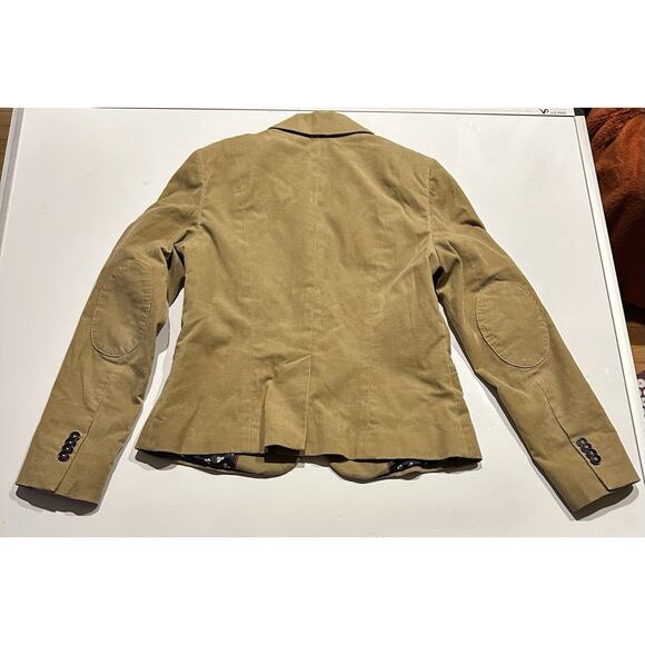 Brooks Brothers 346 Corduroy Blazer Tan Camel Elbow Patches Academic Preppy Sz 6 - Picture 2 of 9